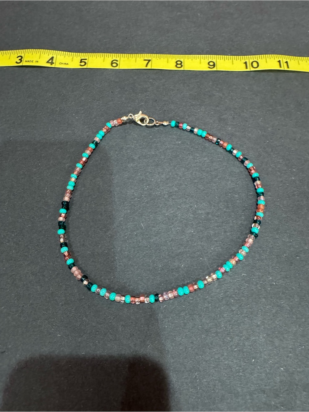 Handmade Beaded Turquoise & Pink Multi-Color necklace